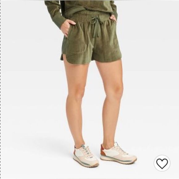 Women's Mid-Rise Velour Shorts S - Picture 1 of 4